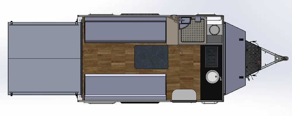 Off Road 12ft Mini Touring Camping Toy Hauler with Foldable Sofa and Toilet for Sale