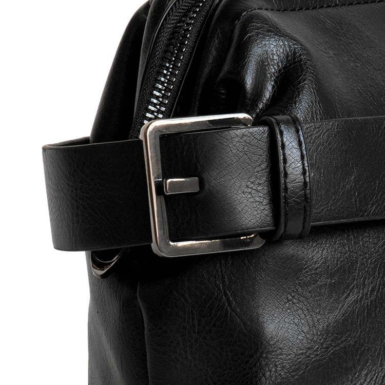 Black Leather Waterproof Clutch Ladies Hanging Storage PU Leather Travel Storage Bag Men's Business Casual Bag