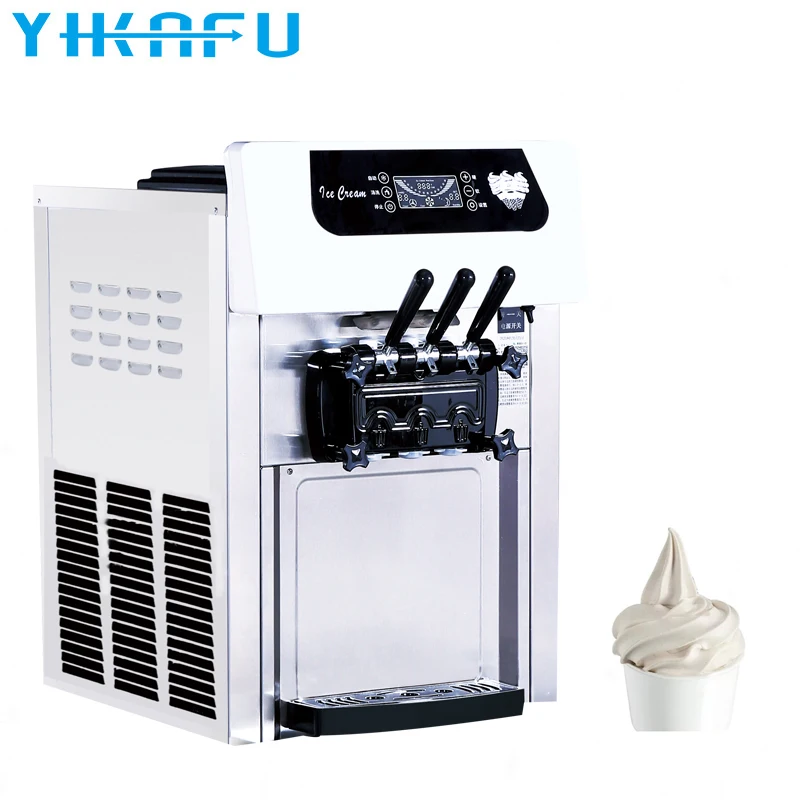 Desktop countertop 3 flavoe portable soft serve ice cream machine with Full Refrigerant