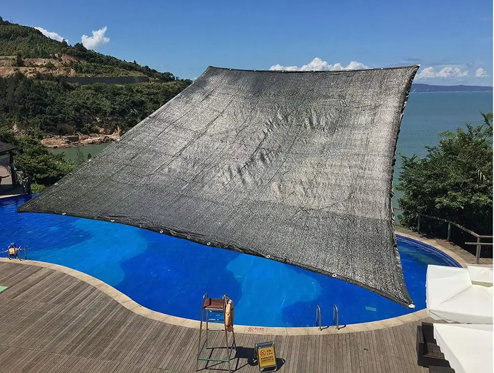 10 ft x 20 ft 70% Sunblock Sun Shade net Cloth With Grommets UV Black for Plant Cover Greenhouse Barn Kennel Pool Pergola