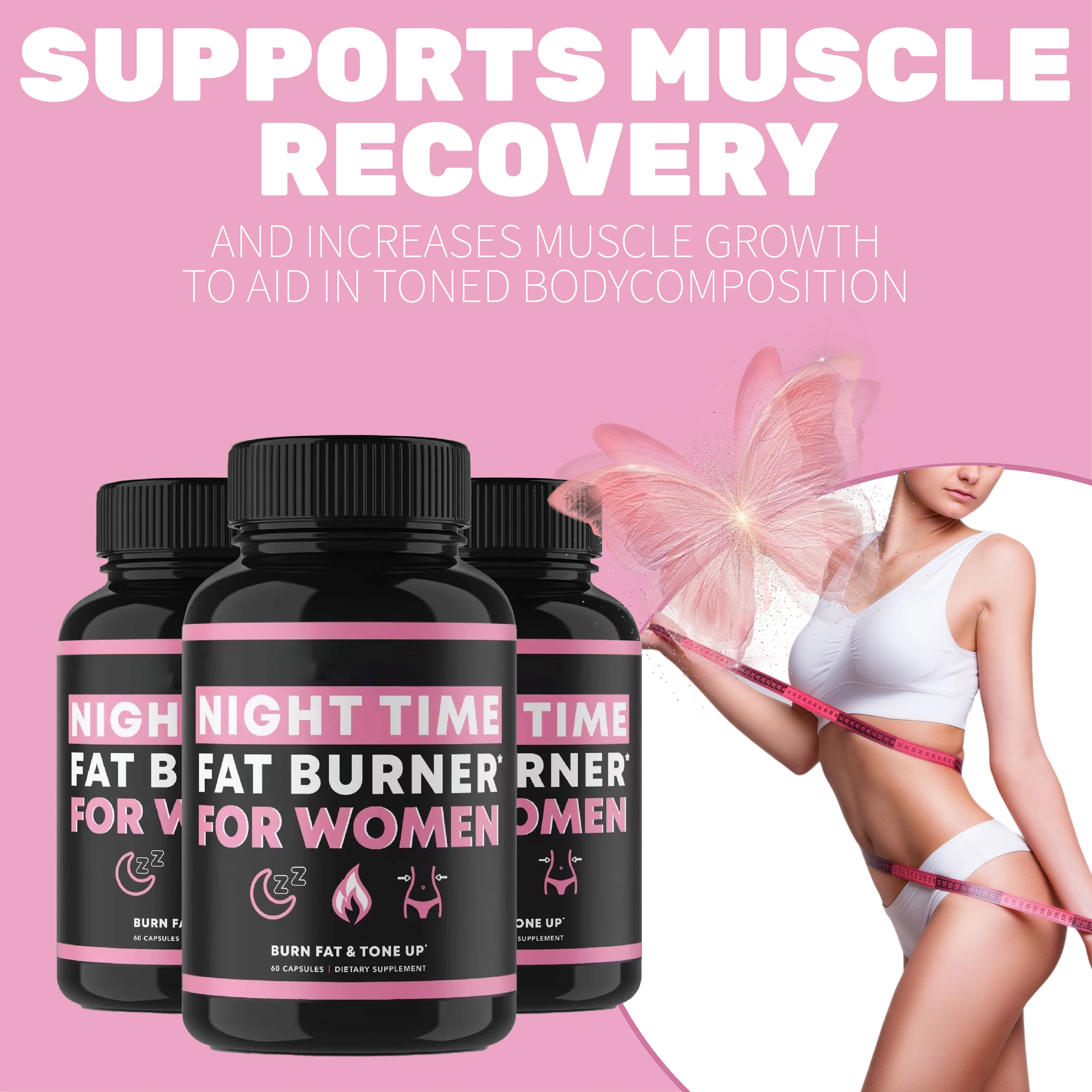 Fat Burner Capsules Weight Loss Enhances Athletic Performance Promotes Muscle & Bloating Relief Diet Capsules for Women