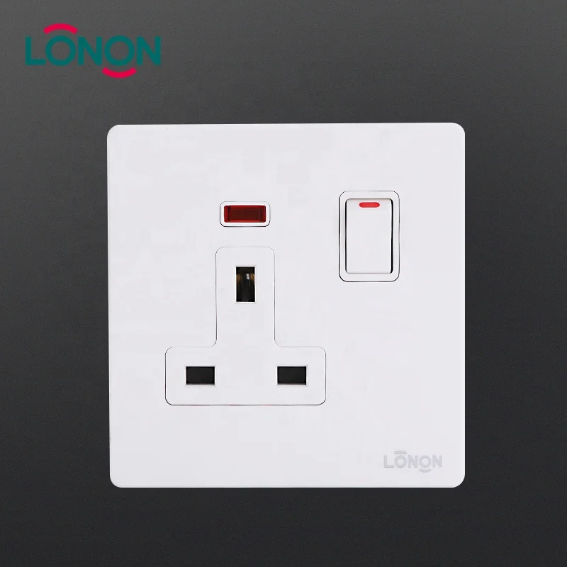 PC Металл двухполюсный с индикатором 13a 1 Gang настенный выключатель и usb разъем