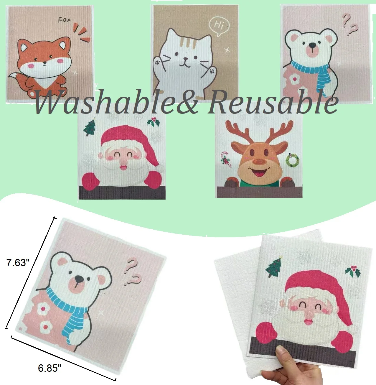 Multipurpose Wood Pulp Fiber Kitchen Cleaning Rag Towel Swedish Cotton Cellulose Dish Cloth