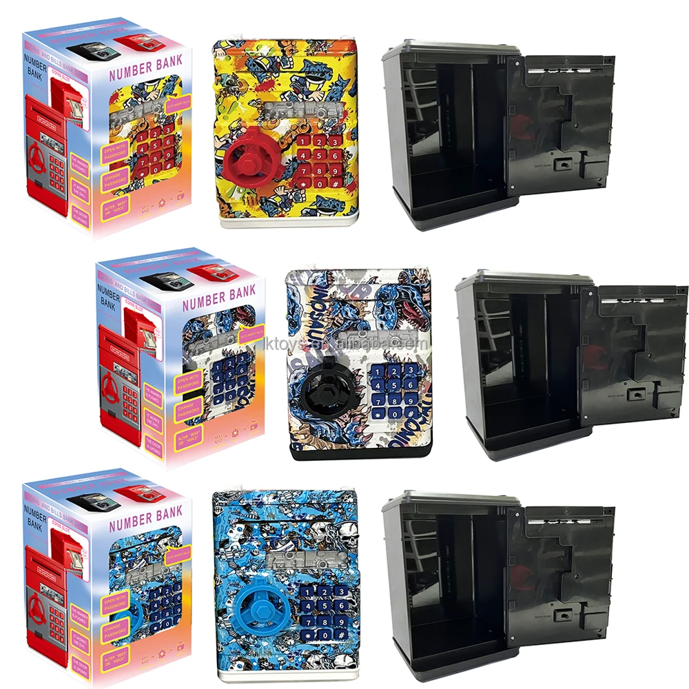 Kids Money Bank Electronic Piggy Banks Great Gift Toy  Auto Scroll Paper Money Saving Box Password Coin Bank