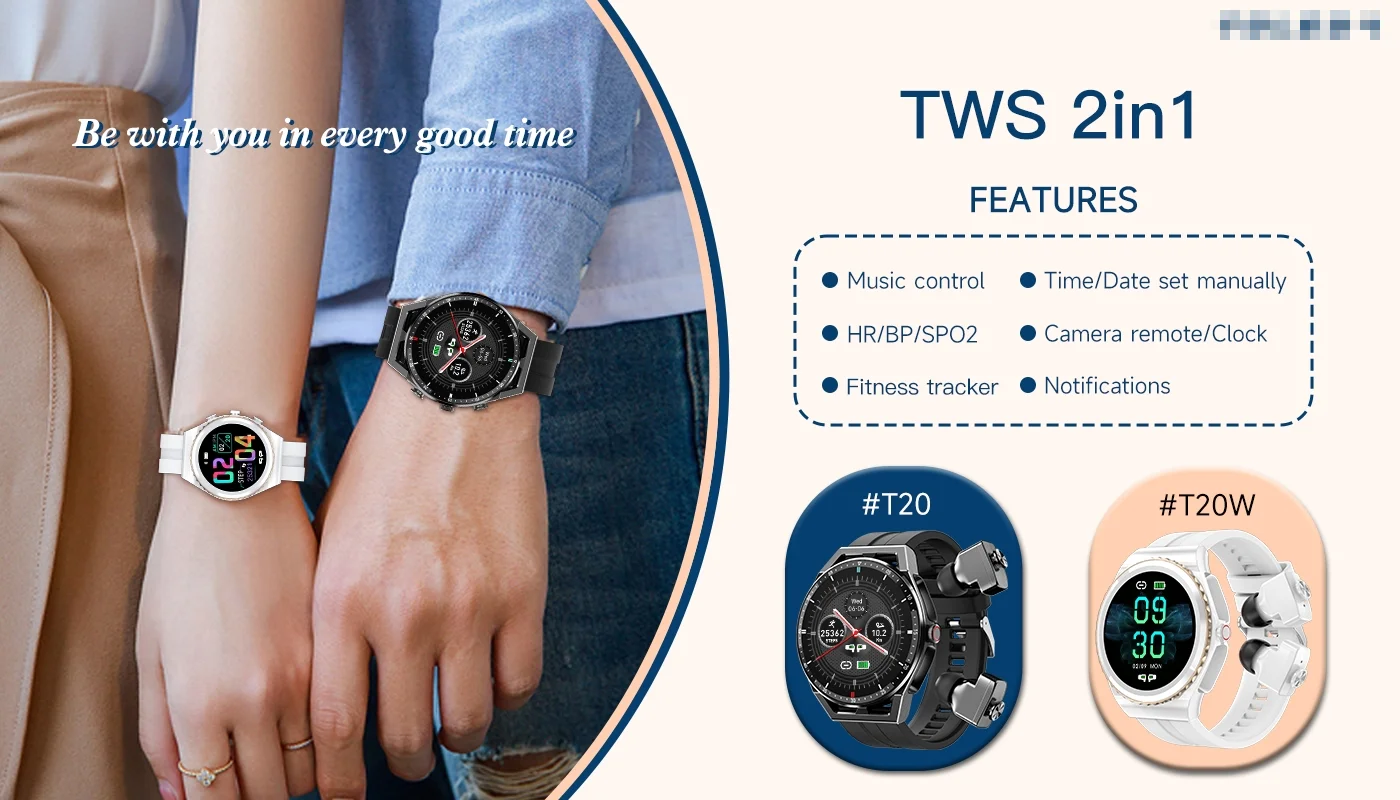 True Wireless Stereo 2 In 1 Smart Watch Headset Wireless Relojes Smartwatch Android Beatstudio Headset Headphone Wireless