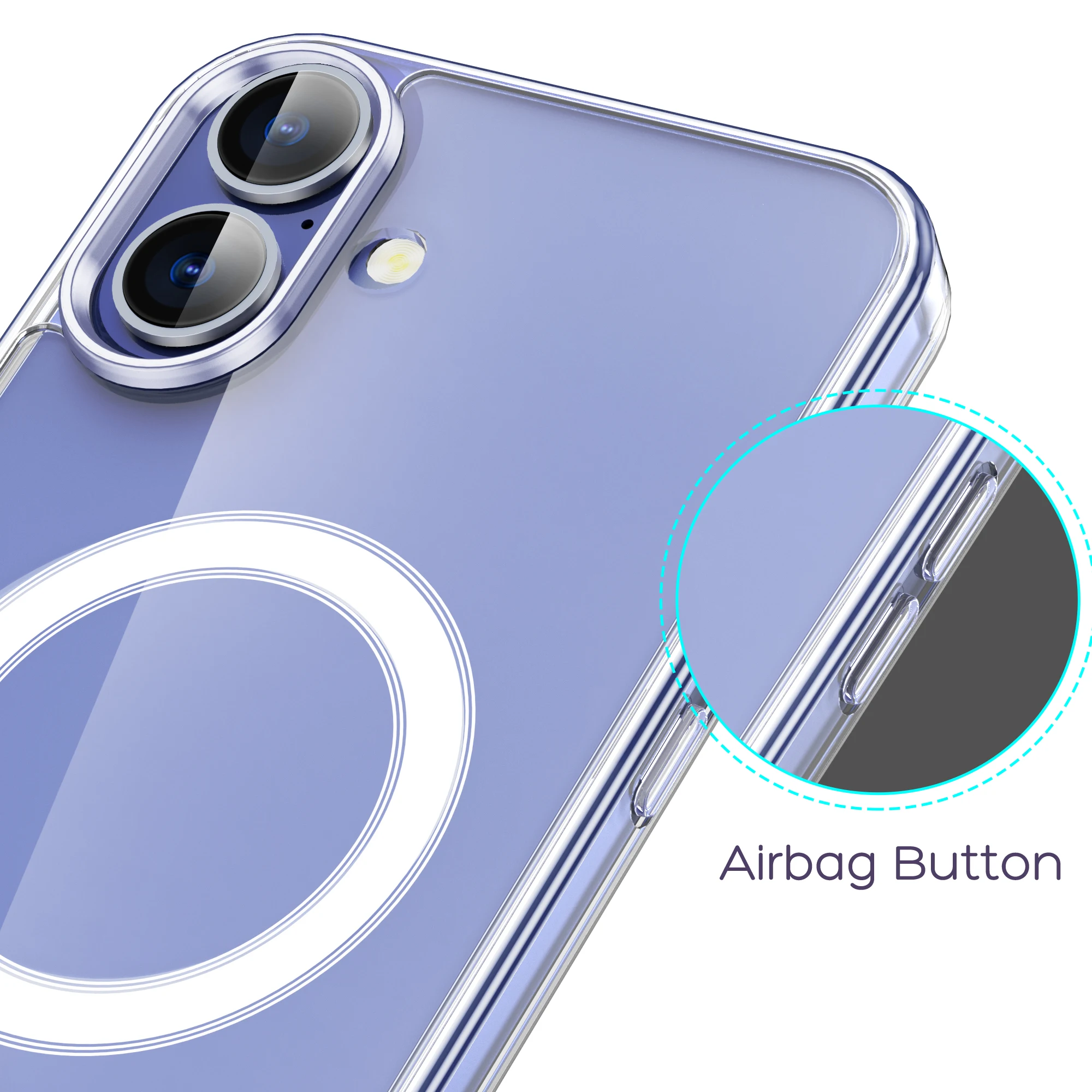 Luxury Clear Magnetic Phone Case for iPhone 16 Wireless Charging Camera Button Mobile Phone Case for iphone 16 pro