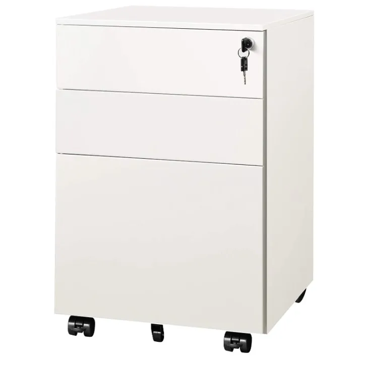 File cabinet with rolling wheels rolling file cabinet rolling track file cabinet Archivador rodante de 3 cajones