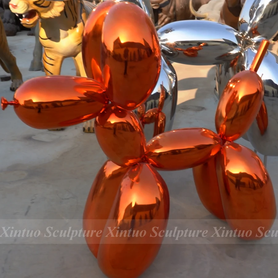 Изготовленный на заказ из нержавеющей стали хромированный Jeff Koons воздушный шар собака наружная скульптура для продажи