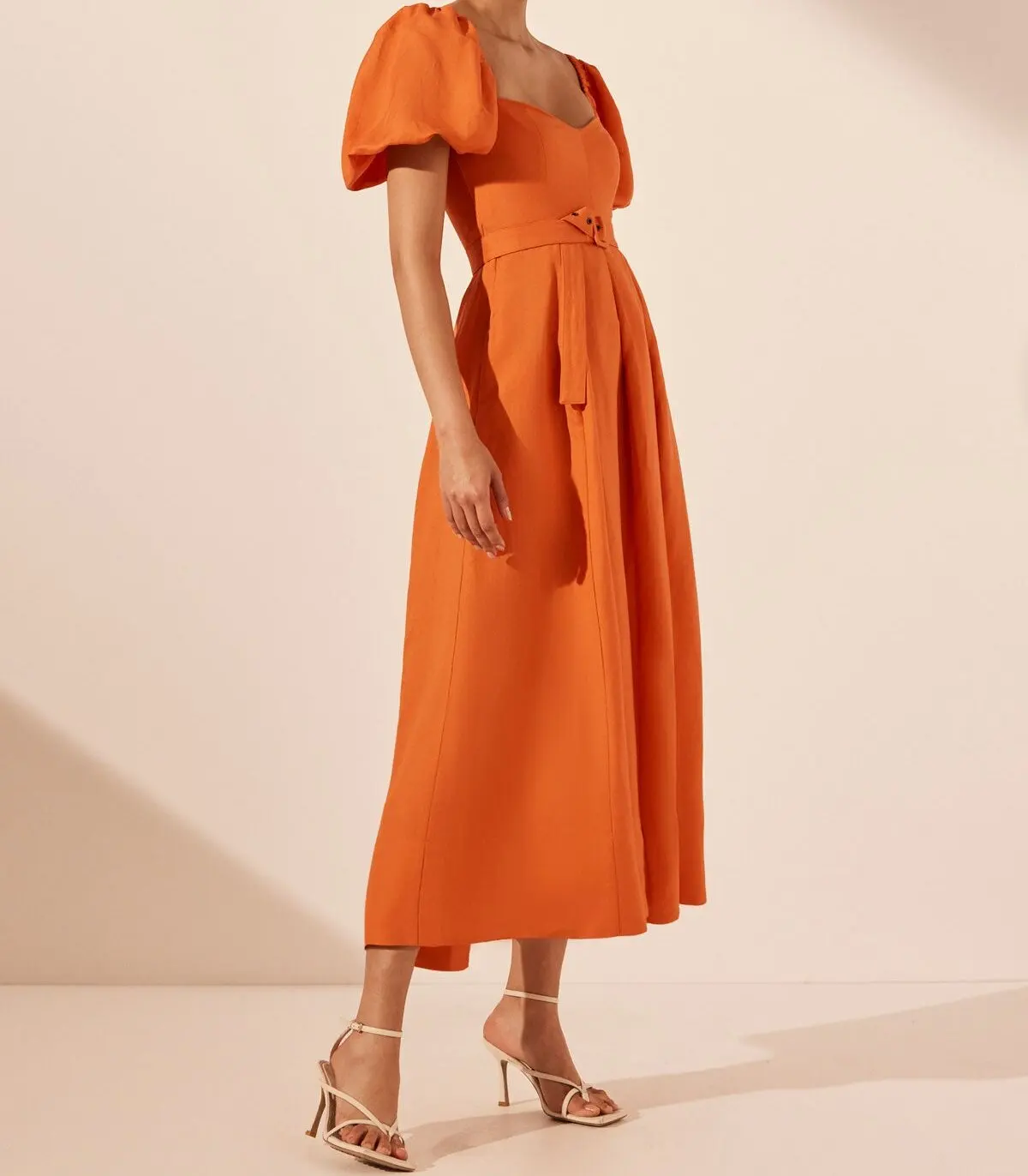 2024 Sexy Ladies Orange  Short Sleeve  Linen  Wholesale Dress For Women Formal