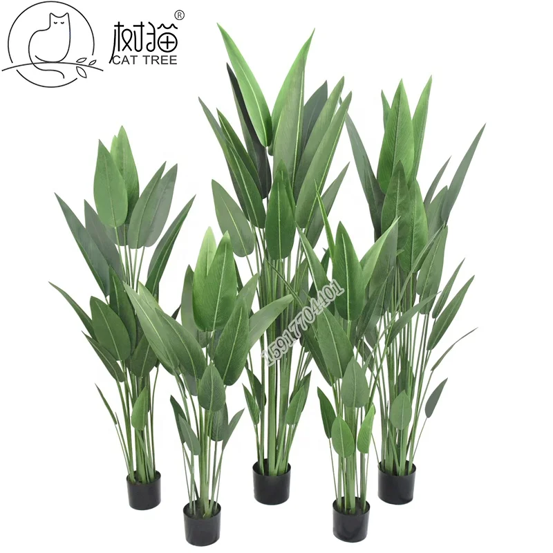 cheap banana plant birds of paradise artificial strelitzia plants fake tree for office decoration
