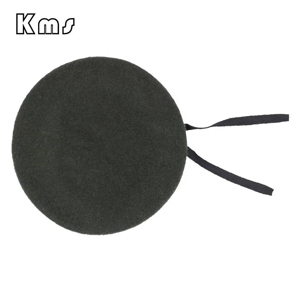 KMS Customization Professional Factory Wholesale Hot Sale French Men 100% Wool Comfortable  Green Boina Francesa French Berets