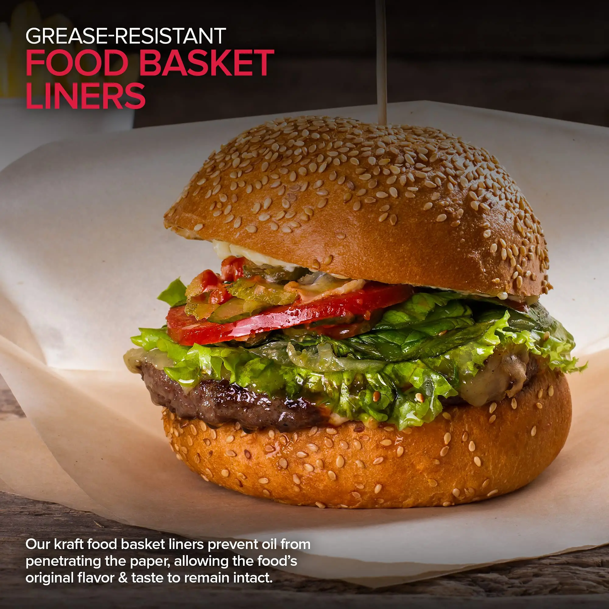 250pcs Food Grade Greaseproof Papers Oil-Proof Wrapping Wax Wrap Paper for BBQ Sandwich Hamburgers