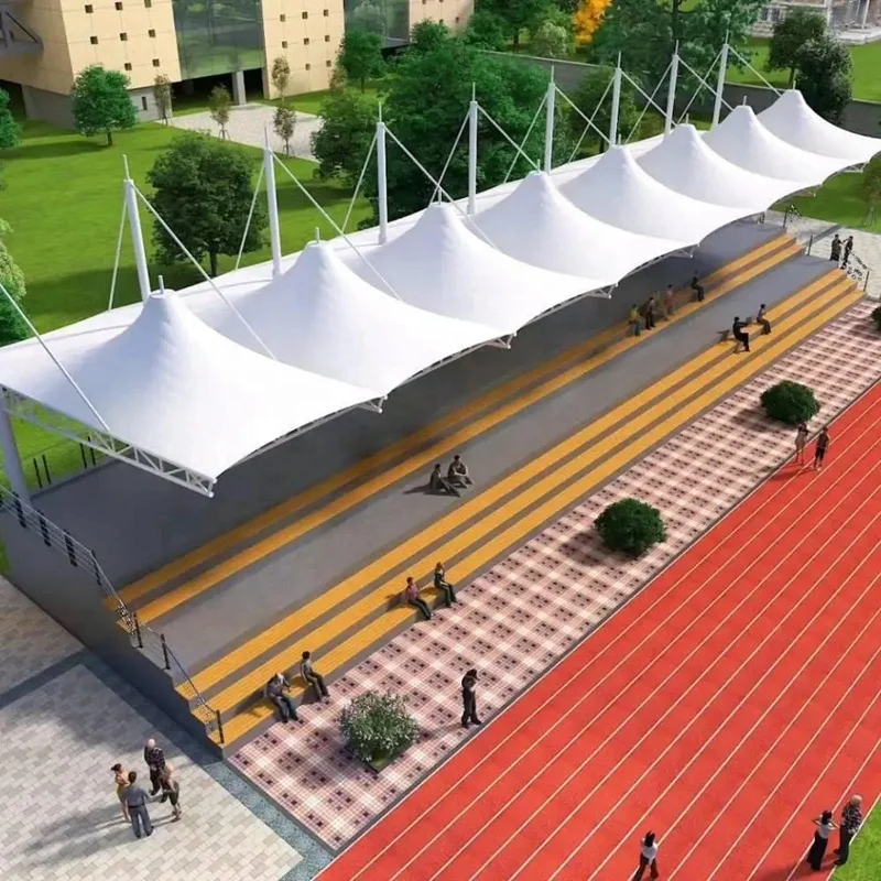 Fiber Fabric Polyester Fiber Glass Fiber Coating PVC PVDF PVF PTFE ETFE Tensile Shade Steel Cable Membrane Structure