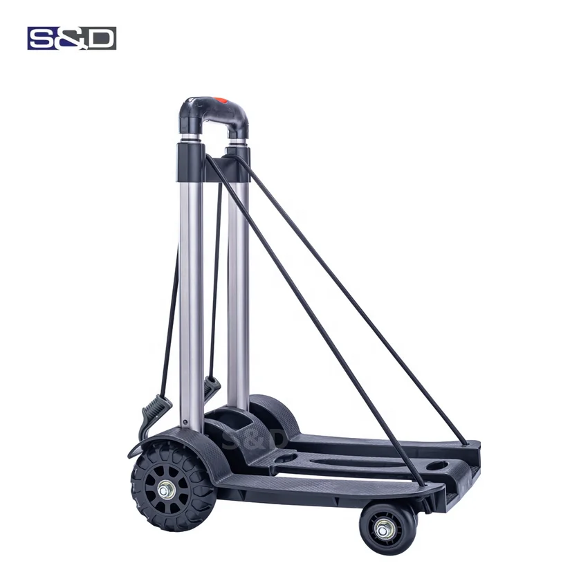 Four-wheel aluminum telescopic handle folding portable lightweight compact shopping retractable luggage hand trolley cart truck