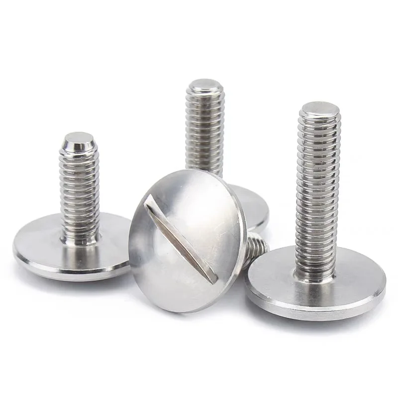 DIN921 Stainless Steel 304 316 Large Round Pan Head Slotted Machine Screw Extra Large Flat Head Slotted Screw