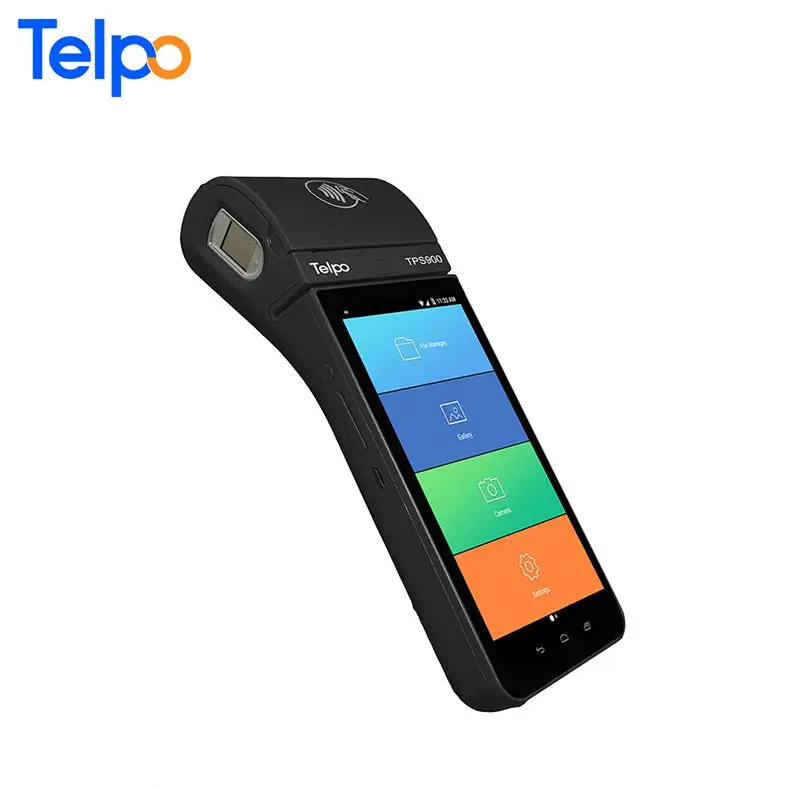 TPS900 Bank Android 10 POS Terminal 4G restaurant with 40mm printer paper roll