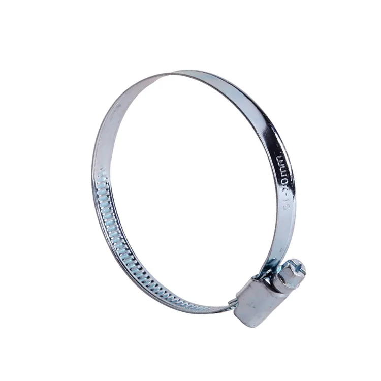 Good Price with High Quality German Type Blue-White Galvanized Non-Perforated 9mm and 12mm Band Hose Pipe Worm Gear Pipe Clamps