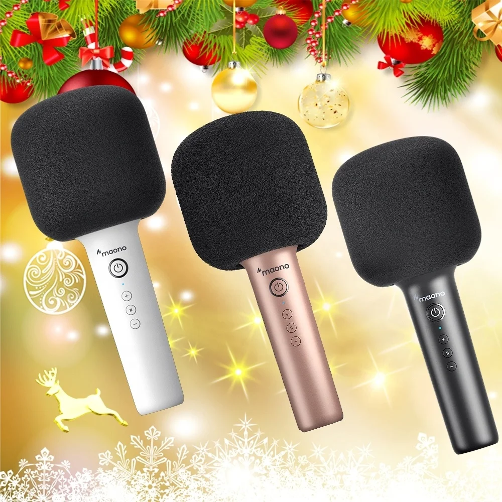 MAONO Portable Handheld Wireless Karaoke Microphones with Speaker for Singing Home KTV Party Amazing Christmas Gift Karaoke Mic