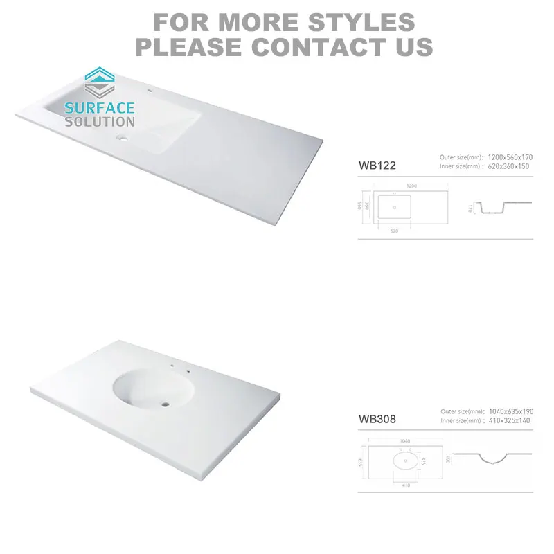 Wiselink Factory Price Acrylic 12mm thick Solid Surface sheets 12x760x3660mm Artificial Stone Acrylic Marble Sheet for Vanity