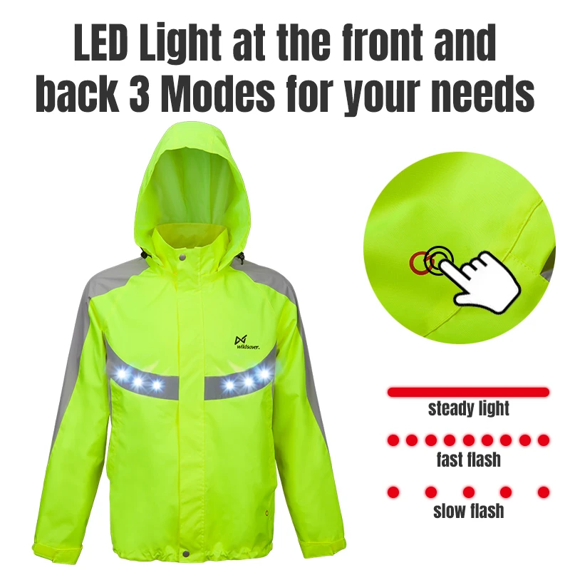 Trendy Multifunctional Led Custom Reflective Fluorescent Sport Jacket For Winter Outdoor Climbing