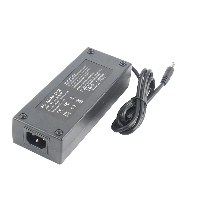 Адаптер питания переменного тока 100-240 В в постоянный ток 24 В 5 А, преобразователь с выходным разъемом 5,5x2,1 мм 2,5 мм постоянного тока для модуля светодиодной ленты 5050 3528