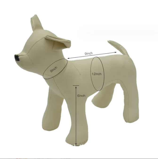 Stock PU Leather Dog Mannequins Standing Position Dog Models Toys Pet Animal Shop Display Mannequin