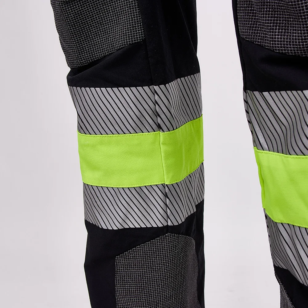 Wholesale  Factory Men High Visibility Cargo Pant reflective Cargo Work Pants Road Worker Uniform