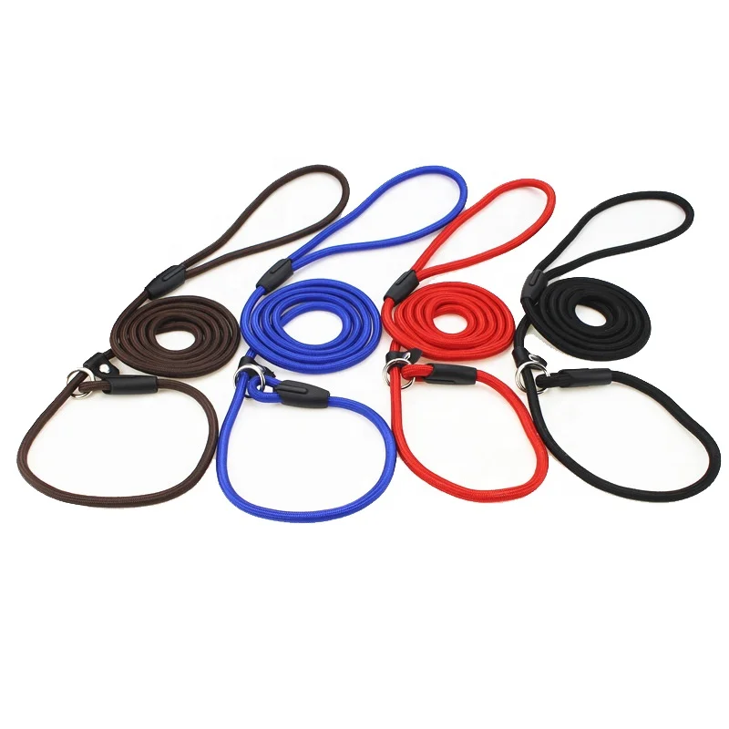 Manufacturers Free Sample custom pet P chock lead slip leash dog training rope dog leash