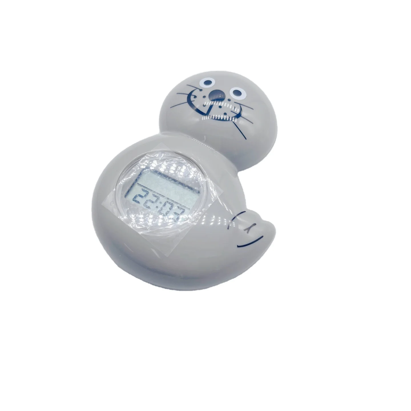CE Waterproof ABS Sea Lion Bath and Room Thermometer EN71 Grey Smart Baby Care Newborns 0~50C High Temperature Alert