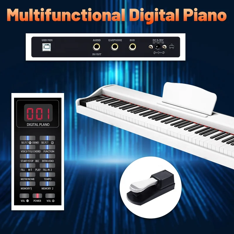 Portable piano keyboard used pianos for sale midi keyboard piano 88 keys