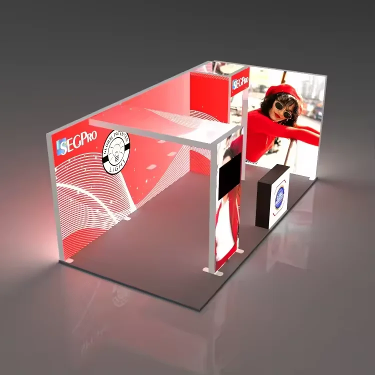 Led aluminum Alloy exhibition double-sided sign showing SEG trade show advertising light box booth
