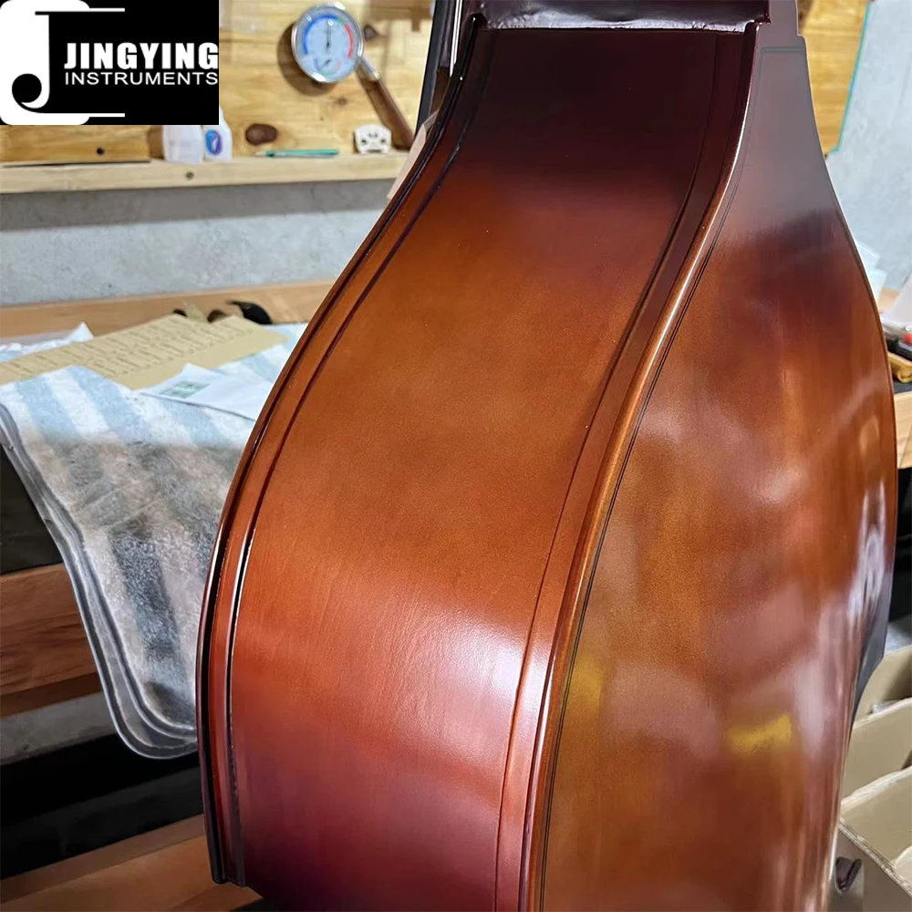 2024 Jingying Music String Instruments,JYDB-E100 Matte Antique Edging Pressure Plate Student Double Bass
