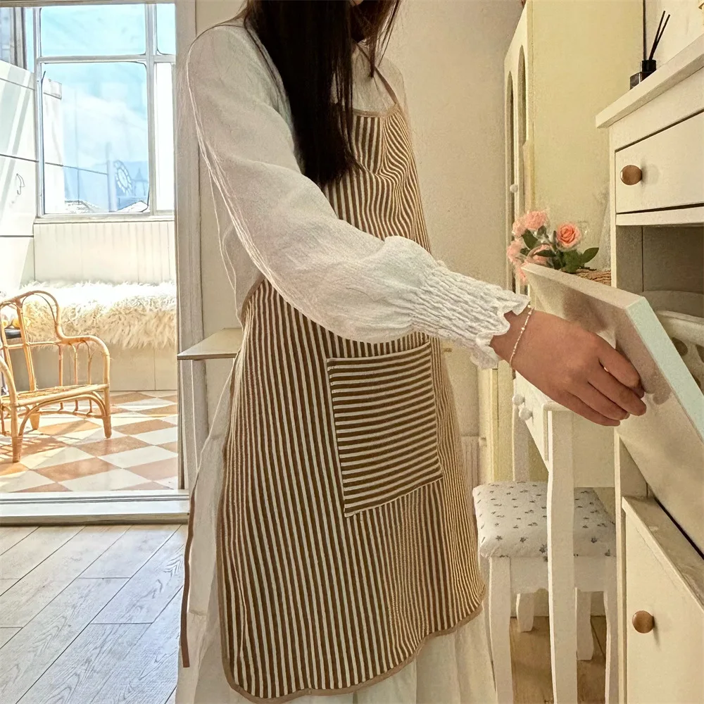 High quality Korean style ins style towel fabric apron for coffee shop handmade studio floral arrangement