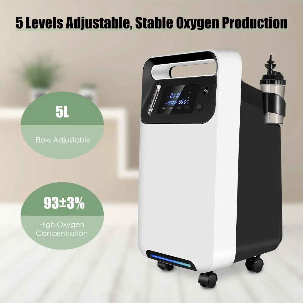 Professional Low Noise 5L Portable Oxygen Generator Oxygen Concentrator for Household Hospital
