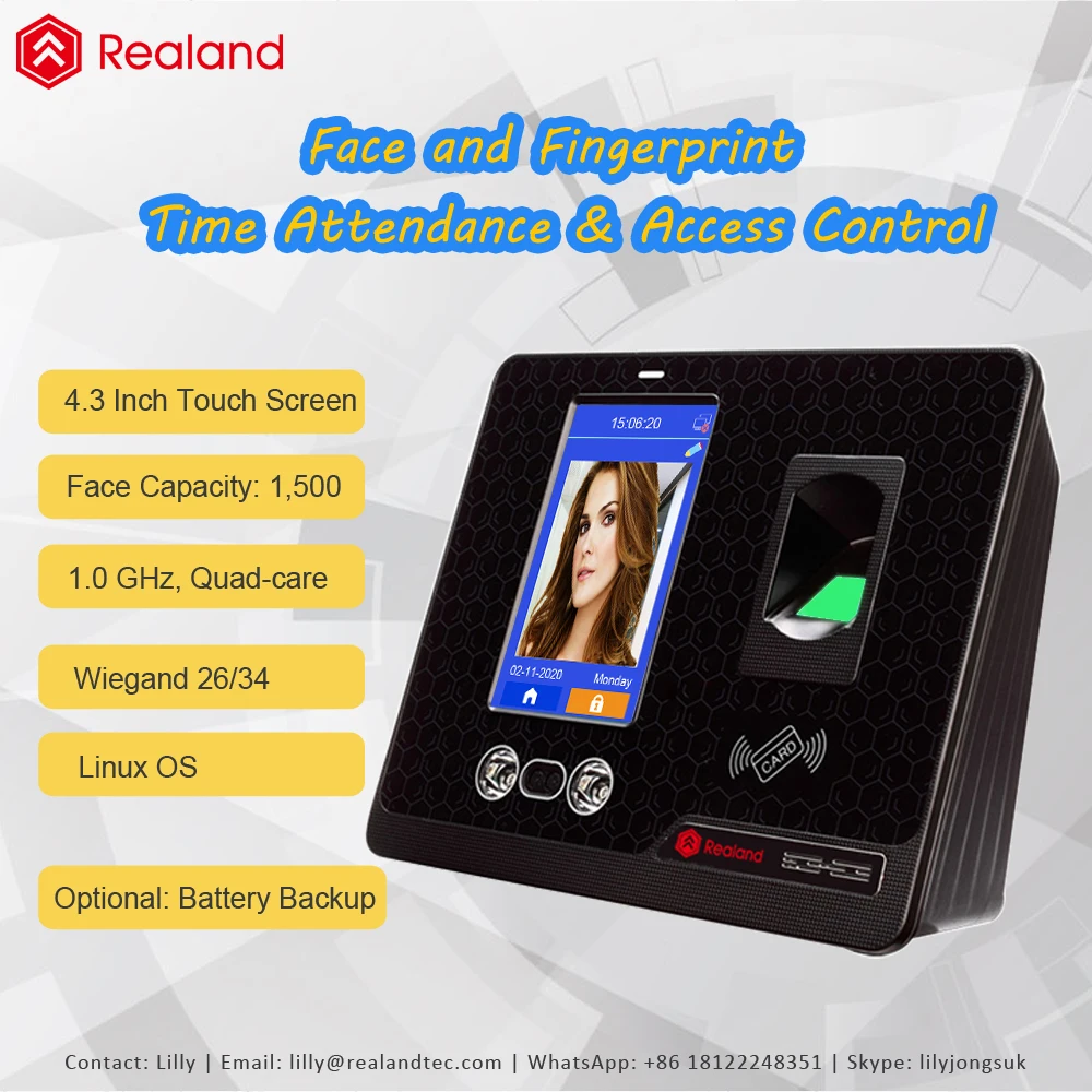 Manufacturer Affordable G-M505 Biometric Touch Screen WIFI Wiegand 26/34 Time Attendance and Access Control for office