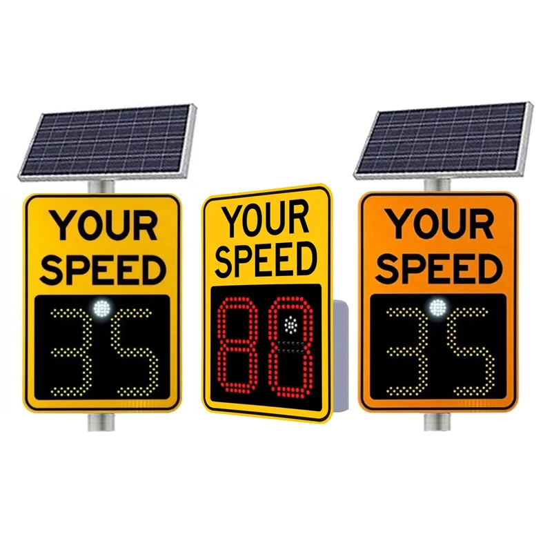 Road warning LED solar radar speed limit sign led display portable radar traffic signs radar speed sign