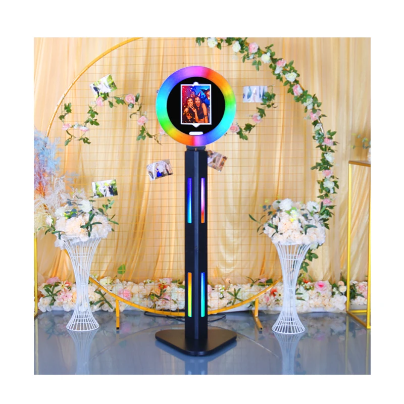 wedding portable ring light selfie spin 3d video booth photobooth stand printer photo booth  rotating machine