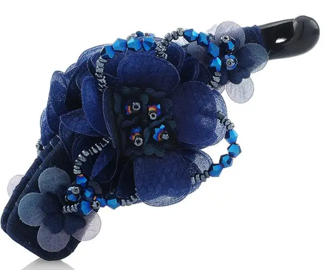 Hot sell  Fashion sweet  flower shape banana clips  beautiful Rhinestone hair ornaments banana clips  KBXJJ010