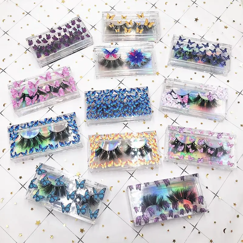 make your own brand 3d silk eyelashes with custom eyelash packing custom logo private label eyelash butterfly lashes pack box
