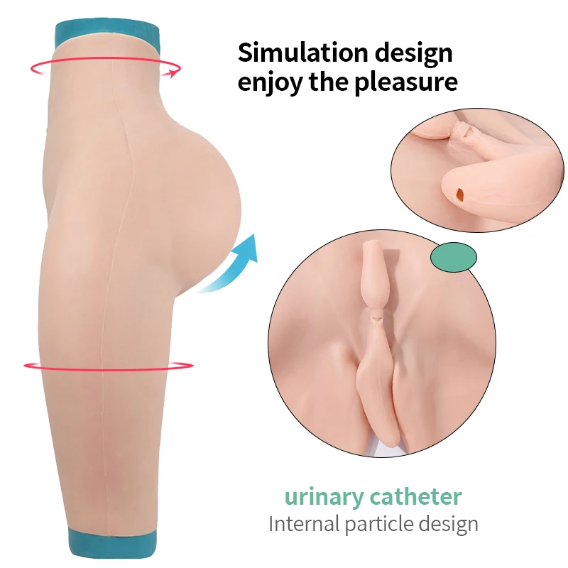 Men Silicone Hip Pad Enhanced Thickening False Vagina Trousers Cosplay Dress-up Big Ass Underwear Plus Oversized Silicone Pants