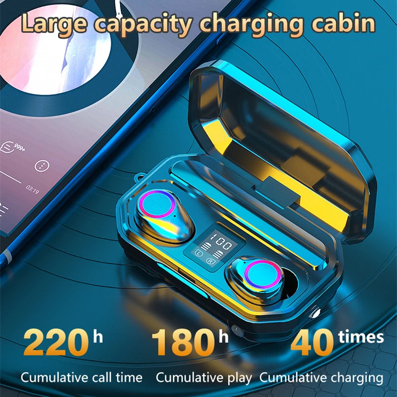 Factory Wholesale Lighting True Wireless Sport Waterproof Earbuds M12 Mini Mobile Gaming