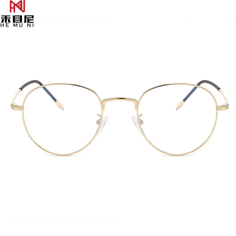 8302 2023 New fashion trendy female eyeglasses spectacle metal round anti blue light glasses frame