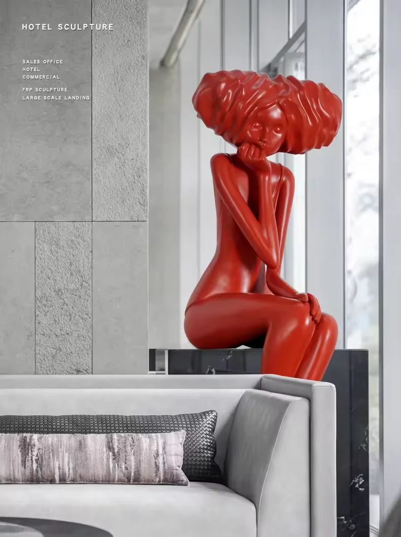 Female Human lady Sculpture diy home decor Woman Fiberglass Sculpture modern Abstract Woman Sculpture wholesale home decor