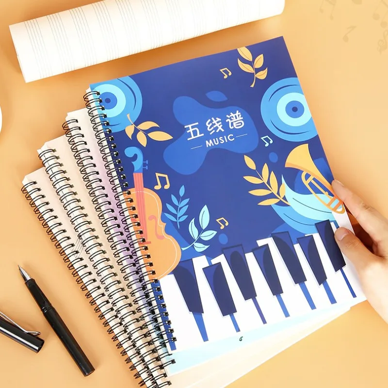 Custom Music Stave Books five-line inner pages double coil spiral school notebook A4 spiral notebook