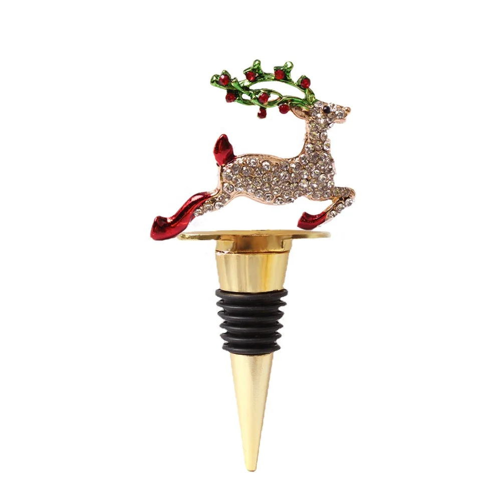 New bar tools Creative Metal Alloy Red Wine Stopper Christmas Gift Snowflake Wine Stopper Party Favors Deer Wine Topper Stopper