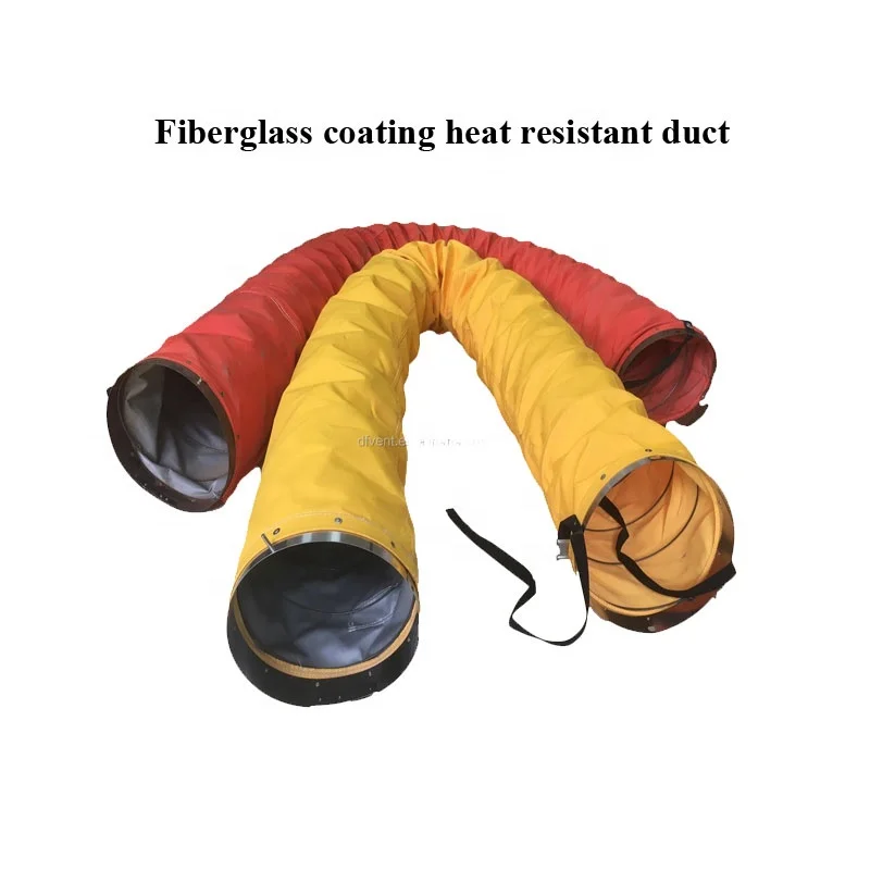 12inch Temperature Resistant 350 Degrees Silica Gel Cloth Air Duct Pipe Heat Resistant Flexible Duct