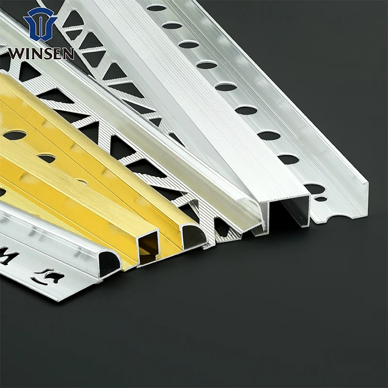 Custom Aluminum Tile Trim Multiple Metal Wall Floor Decorative Strip Aluminum/Stainless steel Tile Edge Trim Corner Strip Profil