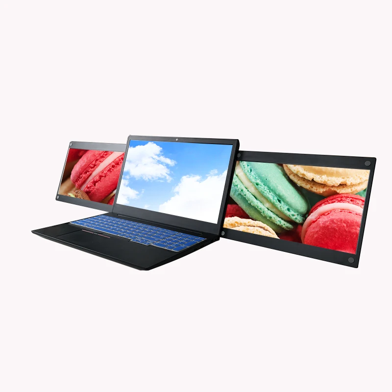 Triple Portable Monitor 13.3 inch double 1920*1080px lcd for multi-display share-design-edit-live Etc dual screen for laptop