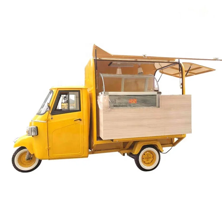 China Cheap Price Mobile Tuk Tuk Food Truck Piaggio Ape Street Sale Pizza Snacks Ice Cream Kiosk Mobile Food Cart For Sale