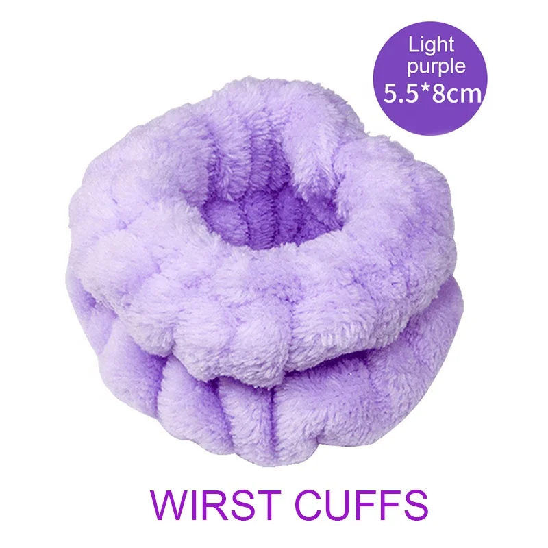 QuiteGirl Custom Sports Wrist Cuffs Sweat Band Hair band set for Adults Cheap Wholesale Coral fleece Microfiber Fabric Material